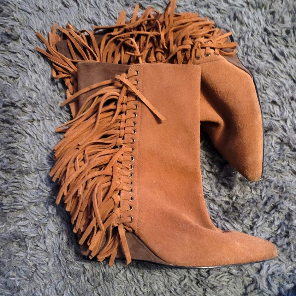 Leather Bebe Wedges